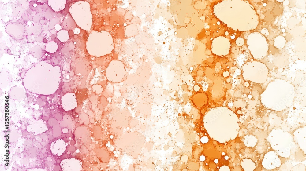 Poster colorful abstract paint splatter background in pink orange and white smooth blend texture