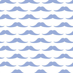 Seamless pattern with mustache. Background for birthday, party, gender party and children's party.