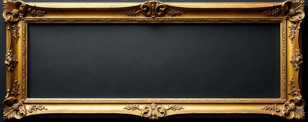Intricate gold frame, carved wood accents, antique style, art, wood