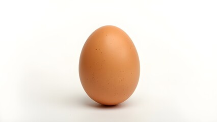 Brown Egg on White Background in Minimalistic Composition