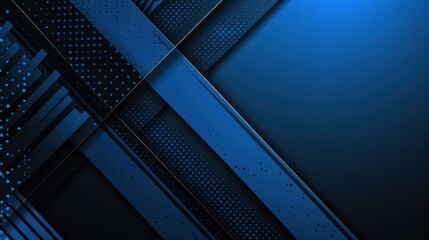 Obraz premium Abstract Blue Background with Diagonal Lines and Dots for Design Banner Template, Featuring Geometric Minimalist Wallpaper with Copy Space on Blue Background