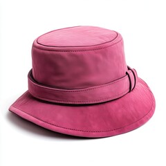 Pink sun hat, studio shot, white background, fashion