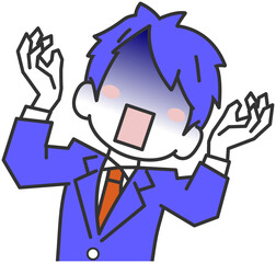 びっくり仰天する男性社員・ビジネスマン