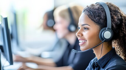 Tech support representative assisting a customer via video call