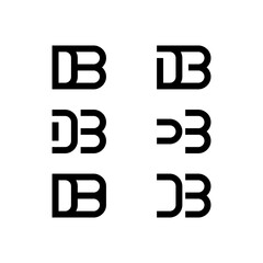 DB logo. Initials letters BD logo set