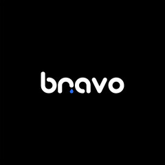 Bravo logo. Bravo typography logo and water droplets. Water industry logo. Water pipe logo