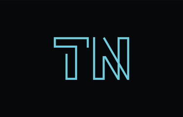 Illustration of creative typography featuring stylized letters T and N with a minimal blue color theme, suitable for branding and graphic design inspiration.