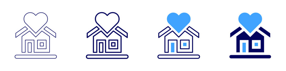 Commercial property lease icon in 4 different styles. Thin Line, Line, Bold Line, Duotone. Duotone style. Editable stroke