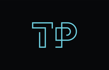 Illustration of creative typography featuring stylized letters T and P with a minimal blue color theme, suitable for branding and graphic design inspiration.