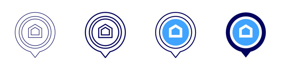 Commercial real estate brokers icon in 4 different styles. Thin Line, Line, Bold Line, Duotone. Duotone style. Editable stroke