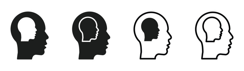 Self awareness vector icons set