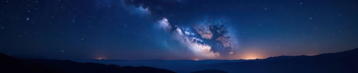 Stunning night sky panorama, countless stars across inky blackness , astronomy, universe
