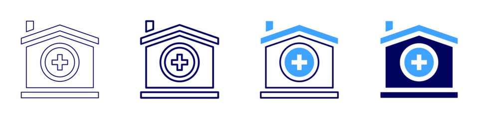 Property appraisal services icon in 4 different styles. Thin Line, Line, Bold Line, Duotone. Duotone style. Editable stroke