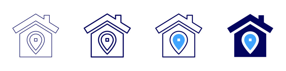 Property investor network icon in 4 different styles. Thin Line, Line, Bold Line, Duotone. Duotone style. Editable stroke