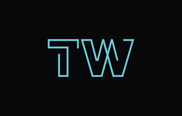Illustration of creative typography featuring stylized letters T and W with a minimal blue color theme, suitable for branding and graphic design inspiration.