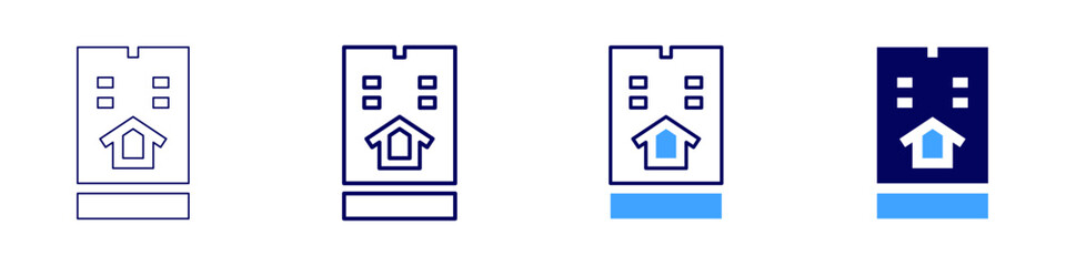 Property renovation costs icon in 4 different styles. Thin Line, Line, Bold Line, Duotone. Duotone style. Editable stroke