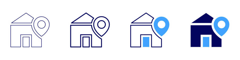 Property tax assessment icon in 4 different styles. Thin Line, Line, Bold Line, Duotone. Duotone style. Editable stroke
