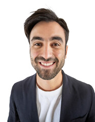 Fototapeta premium Portrait of only one Man. White Background.