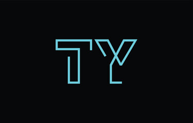 Illustration of creative typography featuring stylized letters T and Y with a minimal blue color theme, suitable for branding and graphic design inspiration.