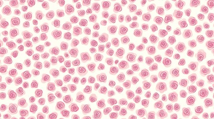 Cute pink and white pattern in pastel colors with small flowers on it, arranged on a white background, creating a charming vintage feel.