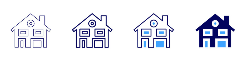Real estate branding strategies icon in 4 different styles. Thin Line, Line, Bold Line, Duotone. Duotone style. Editable stroke