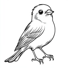 Fototapeta premium Bird Outline Coloring Page Simple Coloring Book for Kids 