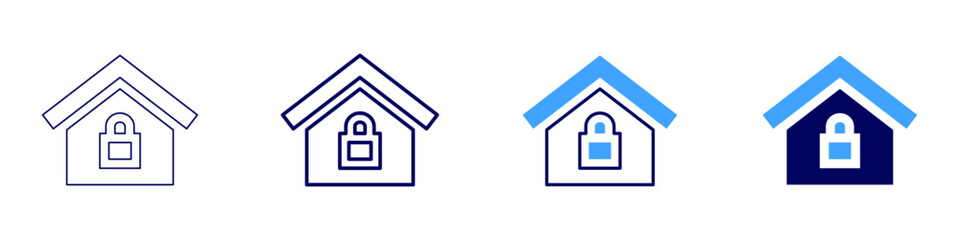 Real estate business networking icon in 4 different styles. Thin Line, Line, Bold Line, Duotone. Duotone style. Editable stroke