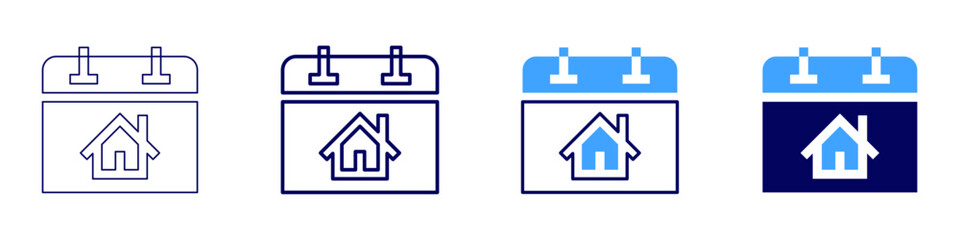 Real estate closing process icon in 4 different styles. Thin Line, Line, Bold Line, Duotone. Duotone style. Editable stroke