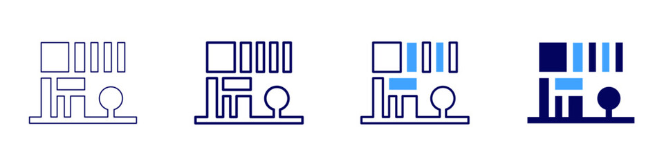 Real estate financing icon in 4 different styles. Thin Line, Line, Bold Line, Duotone. Duotone style. Editable stroke