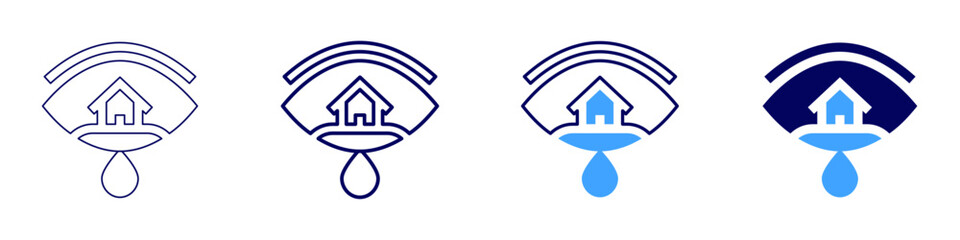 Real estate for sale icon in 4 different styles. Thin Line, Line, Bold Line, Duotone. Duotone style. Editable stroke