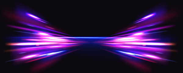 Neon color rays vector abstract background. Futuristic technological style. Abstract background with speed lines. Vector illustration. Futuristic. The light lines of the road are blue png