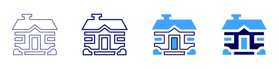 Real estate investment syndication icon in 4 different styles. Thin Line, Line, Bold Line, Duotone. Duotone style. Editable stroke