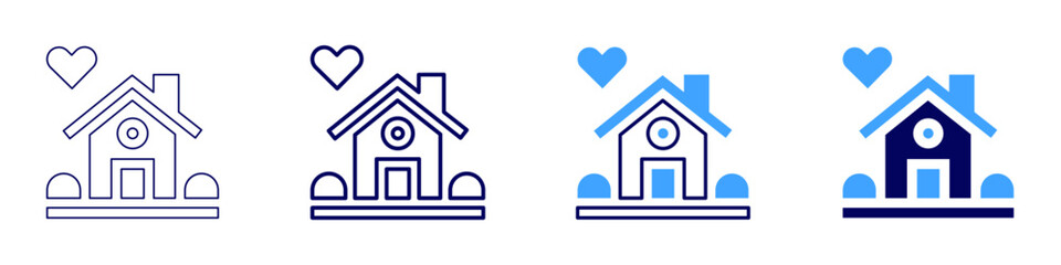 Real estate investment trust icon in 4 different styles. Thin Line, Line, Bold Line, Duotone. Duotone style. Editable stroke
