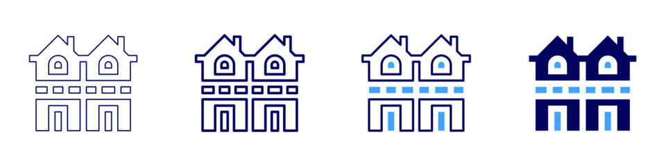 Real estate ownership transfer icon in 4 different styles. Thin Line, Line, Bold Line, Duotone. Duotone style. Editable stroke