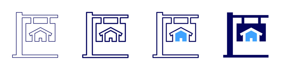 Real estate opportunities icon in 4 different styles. Thin Line, Line, Bold Line, Duotone. Duotone style. Editable stroke