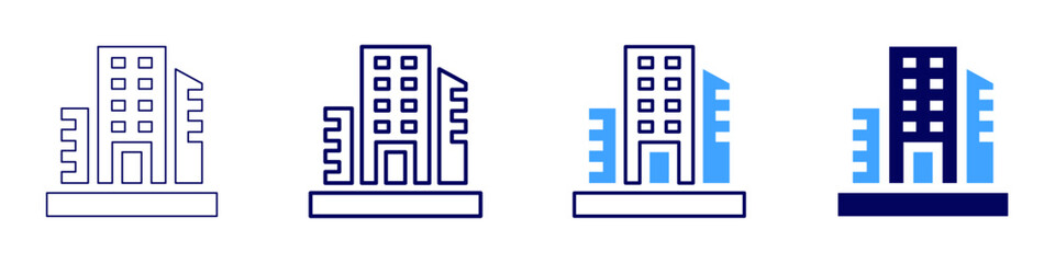 Real estate partnership agreements icon in 4 different styles. Thin Line, Line, Bold Line, Duotone. Duotone style. Editable stroke