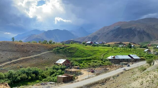 Himalayan mountain view at Dras town in Ladakh. It is on the NH 1 between Zoji La pass and Kargil in the union territory of Ladakh in India.