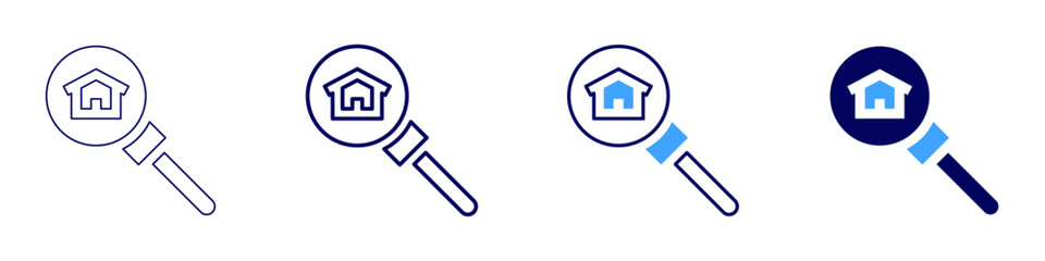 Real estate staging tips icon in 4 different styles. Thin Line, Line, Bold Line, Duotone. Duotone style. Editable stroke