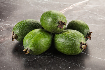 Fresh sweet juicy ripe feijoa