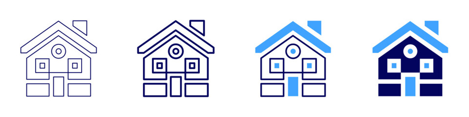 Real estate virtual tours icon in 4 different styles. Thin Line, Line, Bold Line, Duotone. Duotone style. Editable stroke