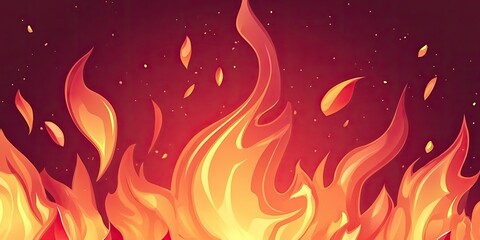 A vibrant fiery flame cartoon background in red, featuring bold and dynamic flame patterns, perfect for banners, website headers, and social media graphics.