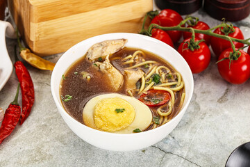 Japanese Miso soup with chicken