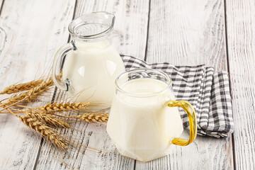 Organic milk in the glass