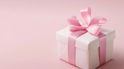 Fototapeta premium pink gift box with ribbon