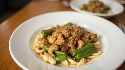 Delicious Pasta with Sausage and Green Beans - Gourmet Italian Meal