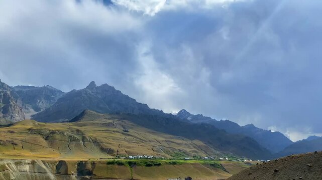 Himalayan mountain view at Dras town in Ladakh. It is on the NH 1 between Zoji La pass and Kargil in the union territory of Ladakh in India.