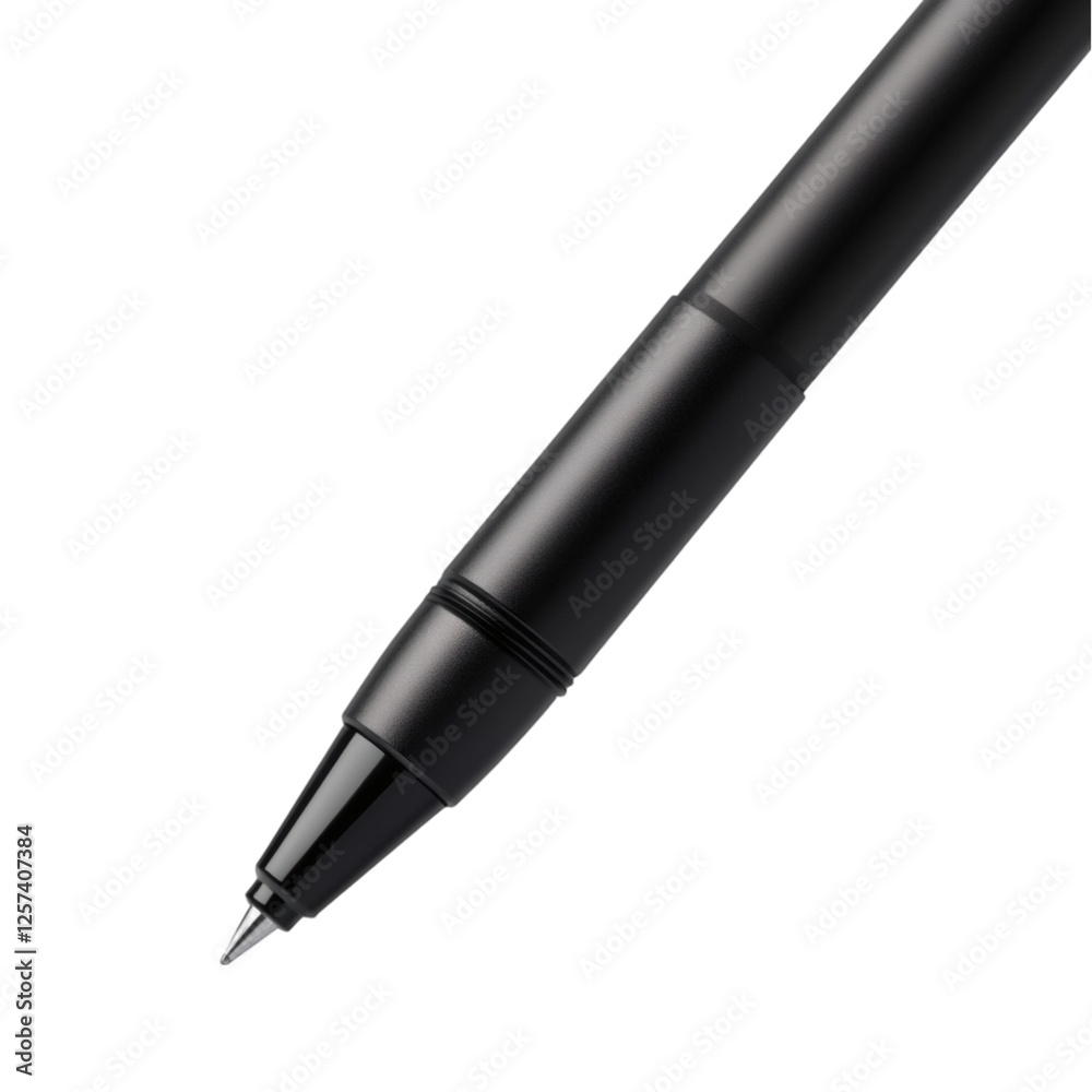 Aufkleber realistic high-quality isolated object of a black marker pen with a fine tip, uncapped with visible ink tip, essential writing tool for teachers, on a white background, no object touching frame edges