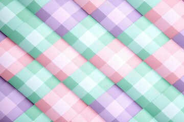 Pastel checkered pattern background.