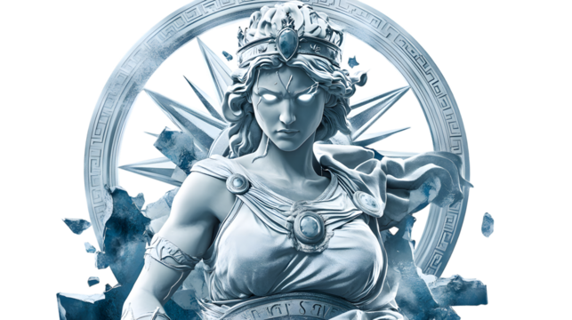 Aphrodite Angry Goddess with White Background on Rectangle Design