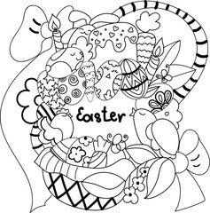 concept cute easter doodler for different kind of design